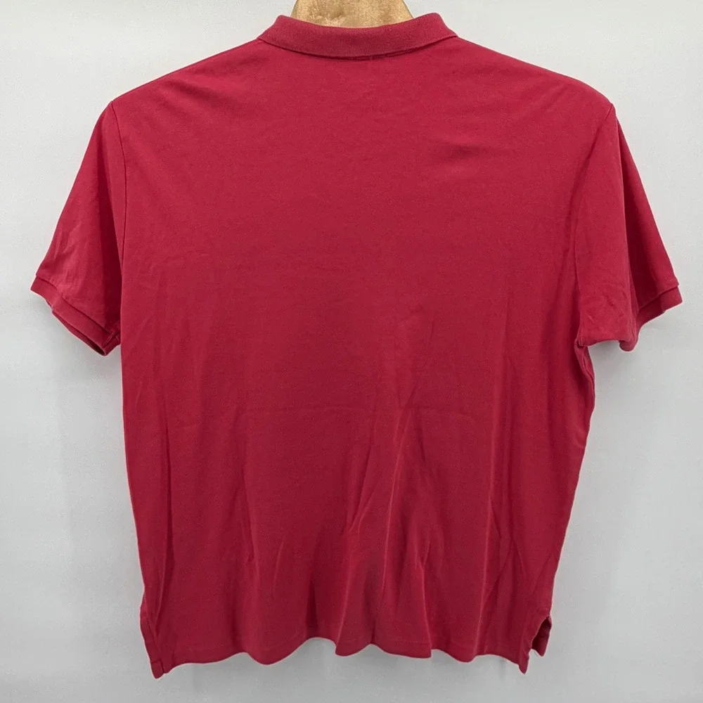 Polo Ralph Lauren Polo Shirt Mens XXL Red Short Sleeve Blue Pony Cotton Pique